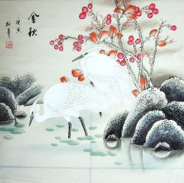 Crane&Red leaves - Chinese Painting