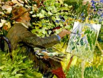 Artist på stafflin Stående av Konstantin Korovin