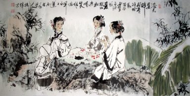 Trois jeunes filles - Peinture chinoise