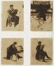 Cuatro Vistas de hombres sentados 1838