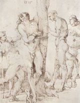 study sheet with six nude figures 1515