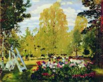 Paysage avec un parterre de fleurs 1917