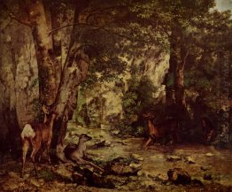 The Return Of The Deer To The Stream At Plaisir Fontaine 1866