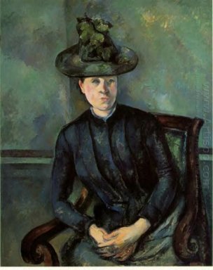 Madame Cezanne Med grön hatt 1892