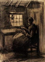 Woman Sewing 1885 1