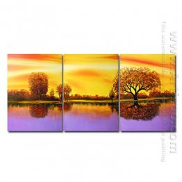 Hand-painted Landscape Oil Painting - Set of 3