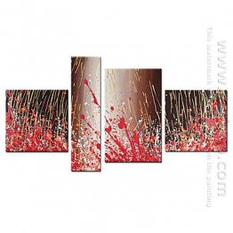 Hand-painted Abstract Oil Painting - Set of 4