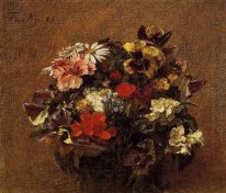 Bouquet de fleurs Pensées 1883