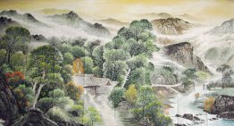 A small village - Chinese Painting