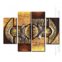 Hand-painted Abstract Oil Painting - Set of 4