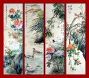 Birds&Flowers - FourInOne - Chinese Painting