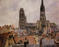 the roofs of old rouen grey weather 1896