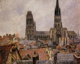 the roofs of old rouen grey weather 1896