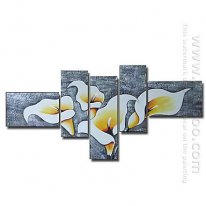 Hand-painted Floral Oil Painting - Set of 5