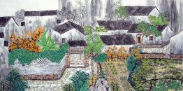 A small village - Chinese Painting