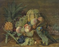 Fruit Still Life with an Amazon parrot