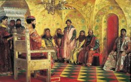 Tzar Mikhail Fedorovich Holding Council with the Boyars in His R