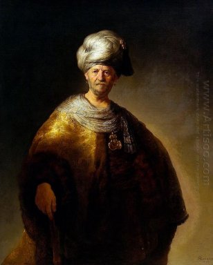 Knälång Bild av en man i en orientalisk klänning 1632