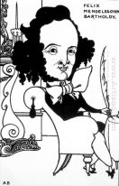 Karikatuur van felix mendelssohn