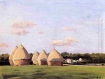 Harvest Landscape With Five Haystacks