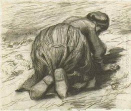 Peasant Woman Kneeling Seen From The Back 1885