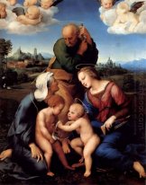 Den heliga familjen med Saints Elizabeth och John