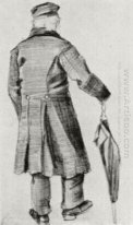 Orphan Man With Long Overcoat And Umbrella Seen From The Back 18