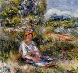 Young Girl Seated In A Meadow 1916