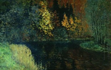 Fluss im Wald Herbst At River Istra 1886