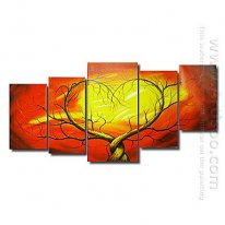 Hand-painted Abstract Oil Painting - Set of 5