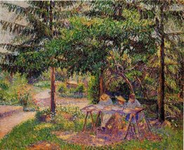 children in a garden at eragny 1897