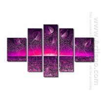 Hand-painted Abstract Oil Painting - Set of 5