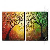 Pintura al óleo pintada a mano del paisaje - Set de