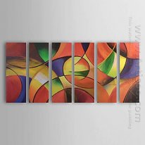 Hand-painted Abstract Oil Painting - Set of 6