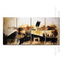 Hand-painted Abstract Oil Painting - Set of 4