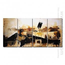 Hand-painted Abstract Oil Painting - Set of 4