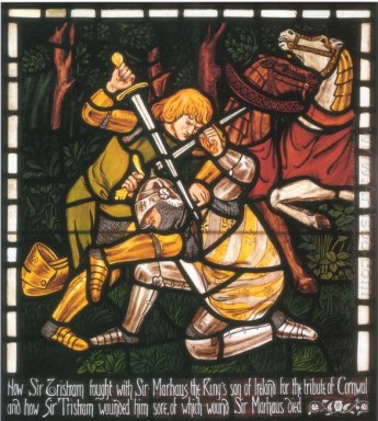 Kampen med Sir Marhalt Från Berättelsen av Tristan och Isolde