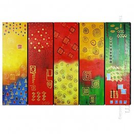 Hand-painted Abstract Oil Painting - Set of 5