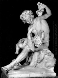 Satyr plays with Eros