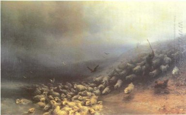 Troupeau de moutons à Gale 1861