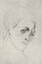 Sketch Of A Woman S Head To The Picture Ibu 1911