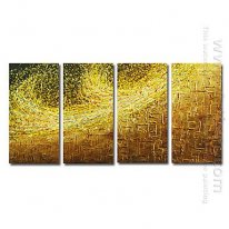 Hand-painted Oil Painting Abstract Oversized Wide - Set of 4