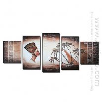 Hand-painted Oil Painting People Oversized Wide - Set of 5