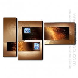 Hand Painted Oil Painting Abstract - Set of 3