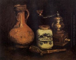 Still Life With Coffee Mill Pipe Case And Jug 1884