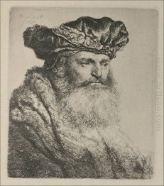 An Old Man Wearing A Rich Velvet Cap 1637