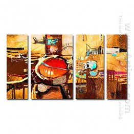 Hand-painted Abstract Oil Painting - Set of 4