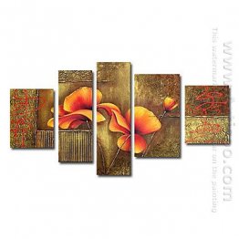 Hand-painted Abstract Oil Painting - Set of 5