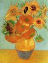 Still Life Vas Dengan Twelve Sunflowers 1