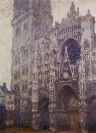 Rouen Cathedral The Portal And The Tour D Albene Grey Weather
